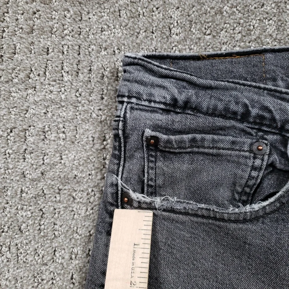 Levi's Jeans Mens 32x32 Gray 505 Regular Straight Faded Black Denim Distressed